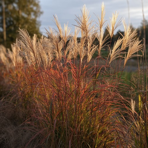 Miskant chiński KATI - przebarwia się na czerwono