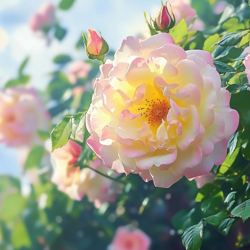 Róża pnąca pachnąca DWUKOLOROWA - powtarzająca kwitnienie